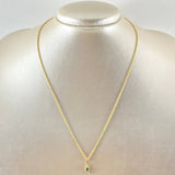 Set Cadena Lazo 0.9gr / 45cm + Dije Gota 0.55gr / 1.45gr / Circon Verde Oro 18K (Oferta) -
