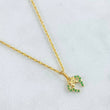 Set Cadena Lazo 0.9gr / 45cm + Dije Oreja Ratón 0.5gr / 1.4gr / Circones Verdes Oro 18K (Oferta)
