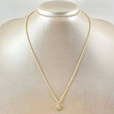 Set Cadena Lazo 0.9gr / 45cm + Dije Oreja Ratón 0.5gr / 1.4gr / Circones Verdes Oro 18K (Oferta)