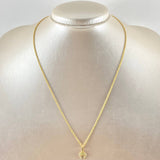 Set Cadena Lazo 0.9gr / 45cm + Dije Oreja Ratón 0.55gr / 1.45gr / Circones Blancos Oro 18K (Oferta) -