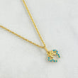 Set Cadena Lazo 0.9gr / 45cm + Dije Oreja Ratón 0.55gr / 1.45gr / Circones Azules  Oro 18K (Oferta) -