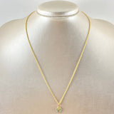 Set Cadena Lazo 0.9gr / 45cm + Dije Oreja Ratón 0.55gr / 1.45gr / Circones Azules  Oro 18K (Oferta) -
