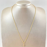 Set Cadena Lazo 1gr / 50cm + Dije Crúz Tupida 0.4gr / 1.4gr / Circones Blancos  Oro 18K (Oferta) ©