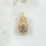 Dije Oso Articulado 6gr / 2.8cm / Circones Colores Oro Amarillo 18K ©