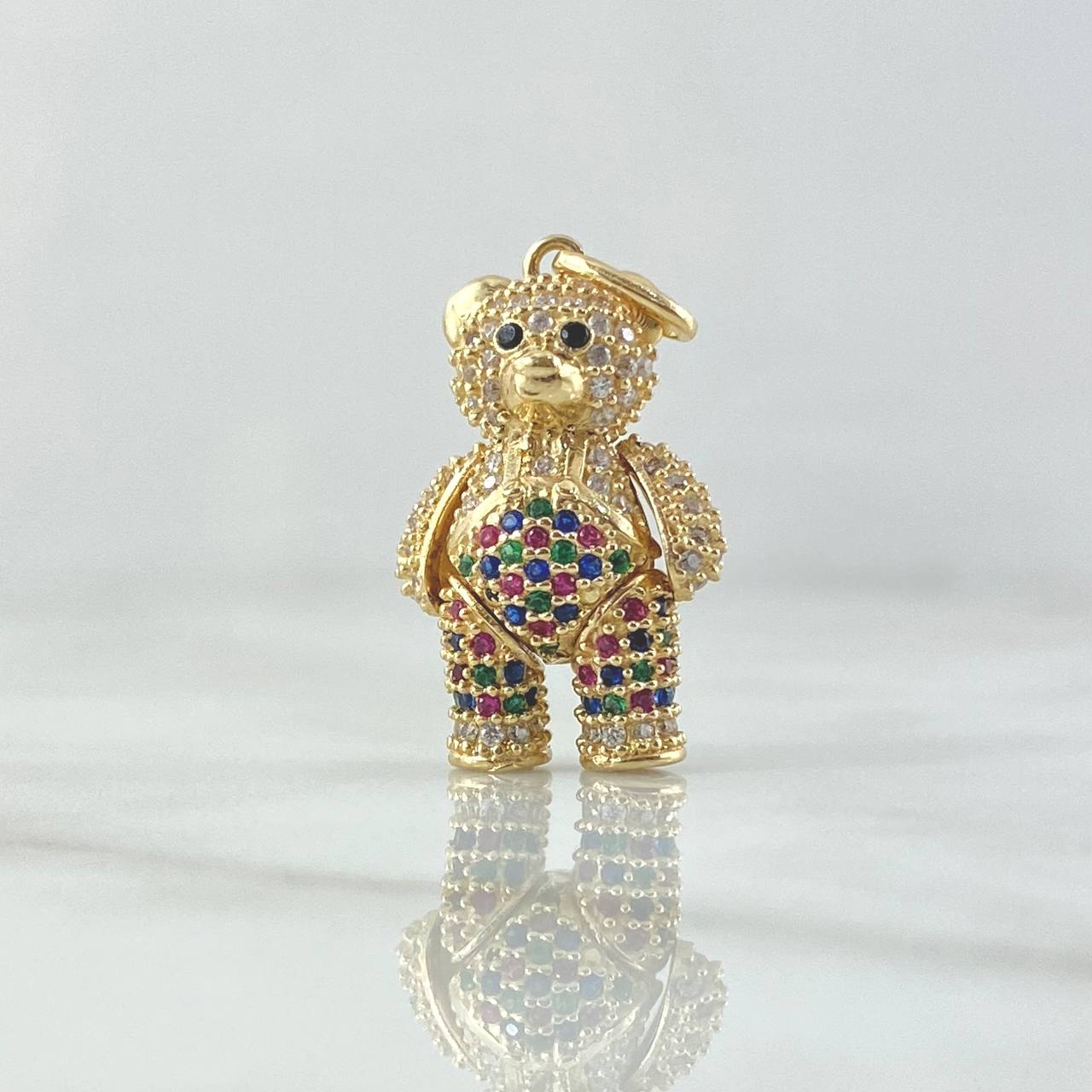 Dije Oso Articulado 6gr / 2.8cm / Circones Colores Oro Amarillo 18K ©