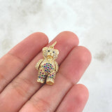 Dije Oso Articulado 6gr / 2.8cm / Circones Colores Oro Amarillo 18K ©