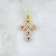 Dije Cruz Tupida 2.1gr / 2.8cm / Circones Colores Oro Amarillo 18K ©