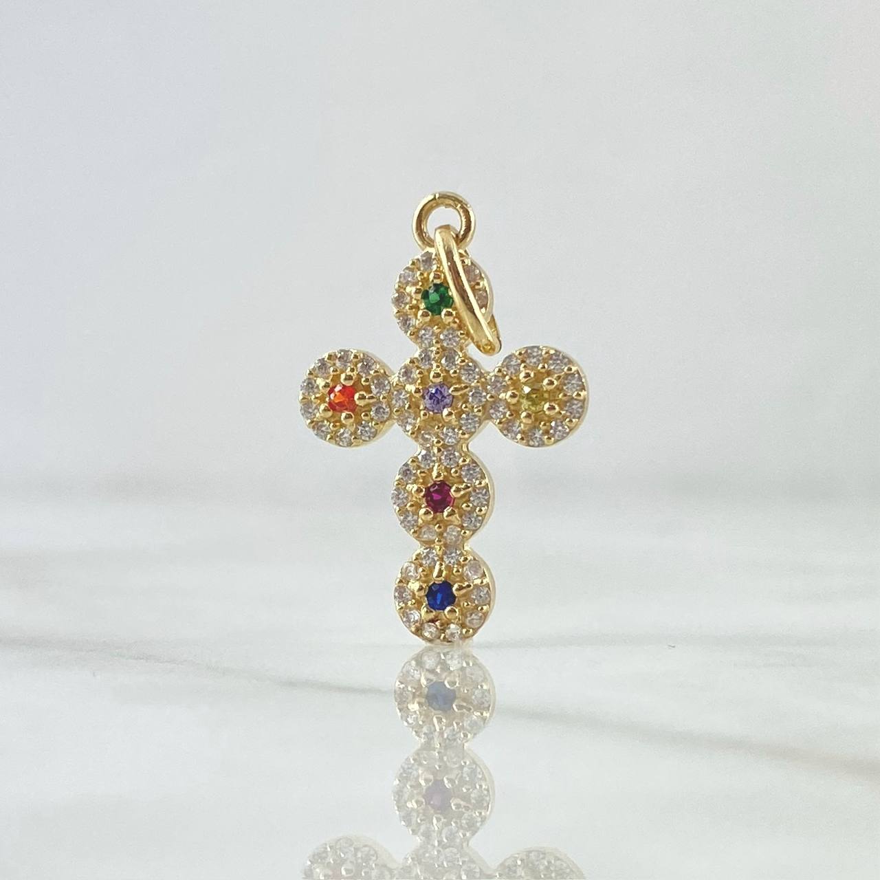 Dije Cruz Tupida 2.1gr / 2.8cm / Circones Colores Oro Amarillo 18K ©
