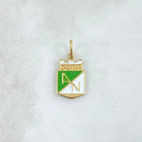 Dije Atlético Nacional 1.6gr / 2.2cm / Resina Blanca Verde Oro Amarillo 18K