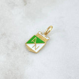 Dije Atlético Nacional 1.6gr / 2.2cm / Resina Blanca Verde Oro Amarillo 18K
