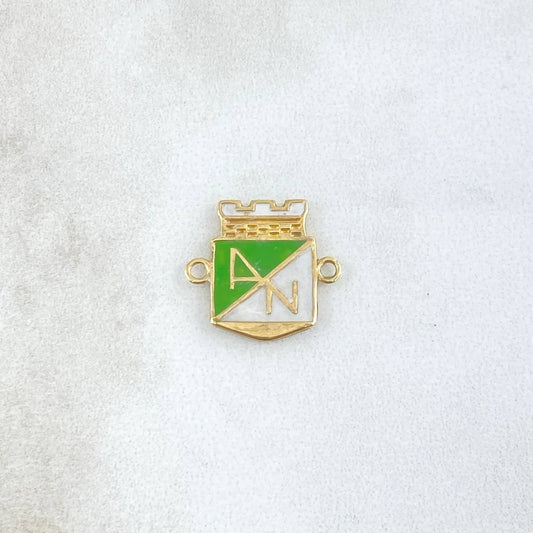Herraje Atletico Nacional 1.6gr / 1.6cm / Oro Amarillo 18K