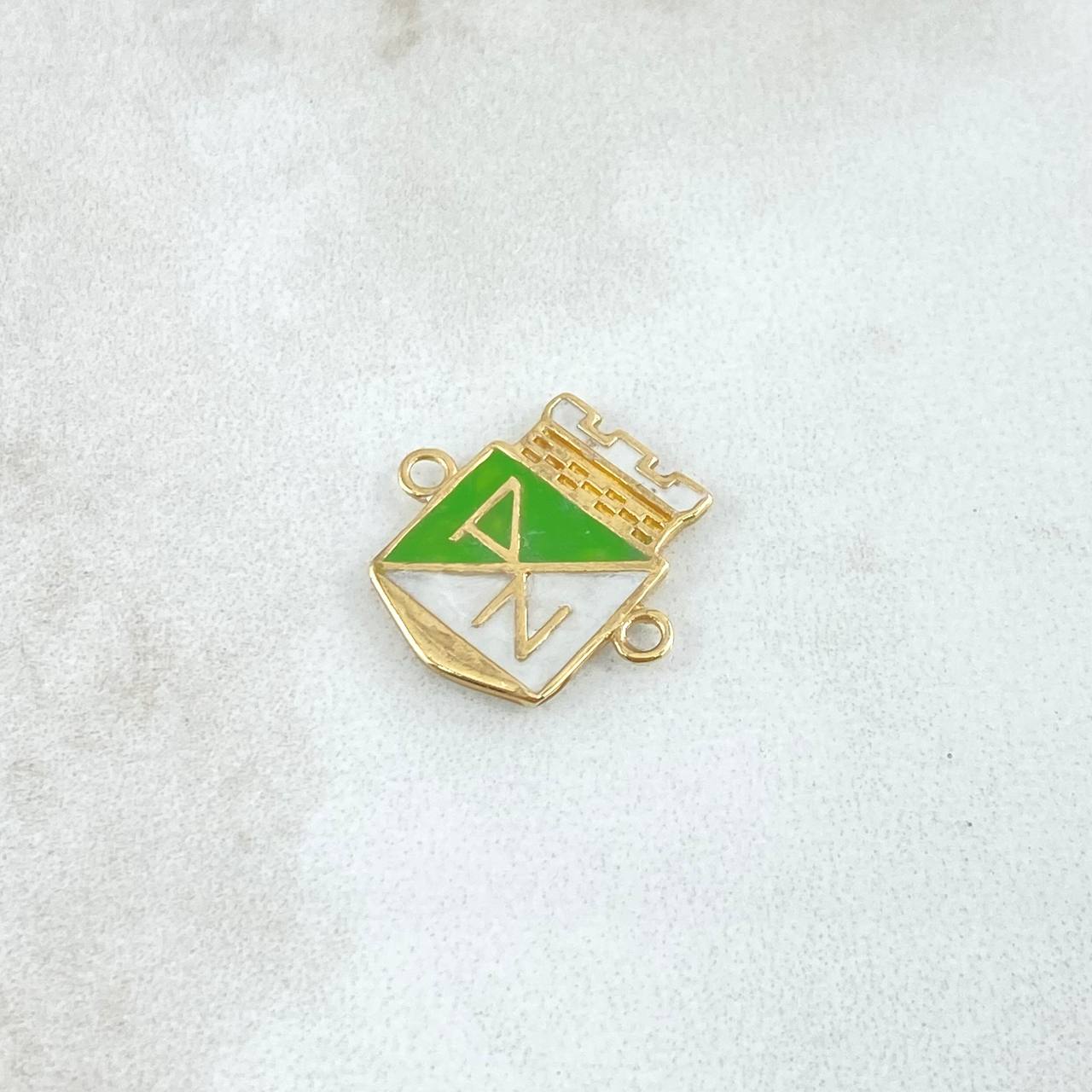 Herraje Atletico Nacional 1.55gr / 1.5cm / Oro Amarillo 18K