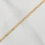 Cadena Escalera Plana 2.65gr / 51cm / 0.6mm Tres Oros +3 18K $