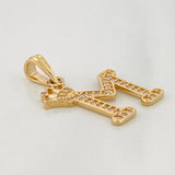 Dije Corona Letra M 1.5 g / 2.4 cm Oro Amarillo 18K