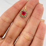 Dije Halo Cuadrado 1.85 g / 1.8 cm Oro Amarillo 18K
