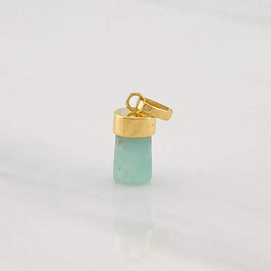 Dije Morralla Esmeralda 0.8g / 2cm Oro Amarillo 18K