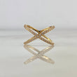 Anillo X 3.85gr / T7 1/2 / Circones Blancos Oro Amarillo