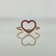 Anillo Silueta Corazon 1.45gr / T5 1/2 / Circones Blancos Fucsias Oro Amarillo