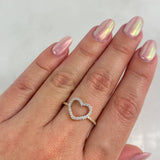 Anillo Silueta Corazon 1.45gr / T7 / Circones Blancos Oro Amarillo