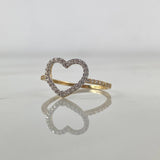 Anillo Silueta Corazon 1.45gr / T7 / Circones Blancos Oro Amarillo