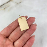 Dije Placa Rectangular Bordes Curvos 2.95gr / 3.5cm / 28mm-17mm Lisa Oro AmarilloႣ