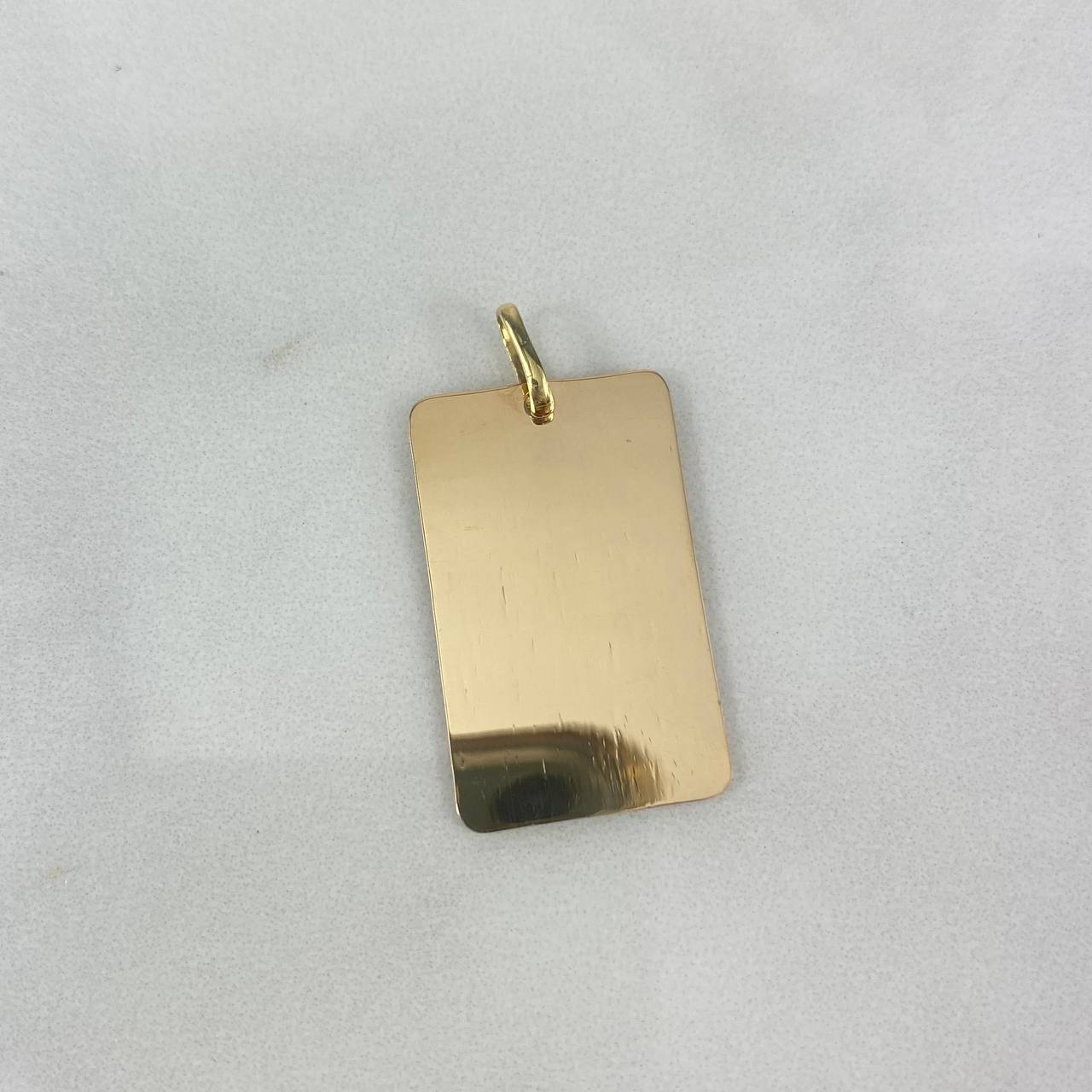 Dije Placa Rectangular Bordes Curvos 2.95gr / 3.5cm / 28mm-17mm Lisa Oro AmarilloႣ