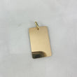 Dije Placa Rectangular Bordes Curvos 2.95gr / 3.5cm / 28mm-17mm Lisa Oro AmarilloႣ
