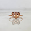 Anillo Oso 2.1gr / T7 1/2 / Circones Blancos Cafes Oro Rosa