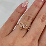 Anillo Oso 2.1gr / T7 1/2 / Circones Blancos Cafes Oro Rosa