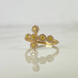Anillo Cruz Tupida 2.1gr / T5 3/4 / Circones Blancos Amarillos Oro Amarillo