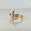 Anillo Cruz cristo punteado 6.35g / T7 Tres Oros 18K