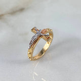Anillo Cruz cristo punteado 6.35g / T7 Tres Oros 18K