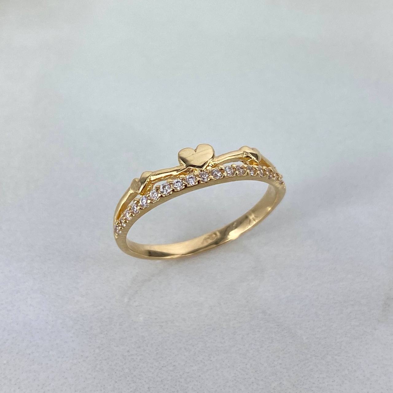 Anillo Linea De Corazones 1.55gr / T6 / Oro Amarillo