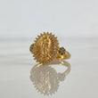 Anillo Virgen de Guadalupe Flores 3.7gr / T5 1/2 / Circones Blancos Verdes Rojos Oro Amarillo