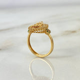 Anillo Virgen de Guadalupe Flores 3.7gr / T5 1/2 / Circones Blancos Verdes Rojos Oro Amarillo