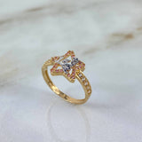Anillo Estrella 15s 2.25gr / T6 1/4  / Circones Blancos Rosas Dos Oros Amarillo Blanco
