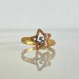 Anillo Estrella 15s 2.25gr / T6 1/4  / Circones Blancos Rosas Dos Oros Amarillo Blanco