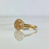 Anillo Oso TS 2.1gr / T5 1/2 / Circones Blancos Oro Amarillo
