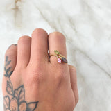 Set Hoja Laurel Desigual - Dije 2cm - Anillo T6 1/2 2.8gr Circones Multicolor Nac.Esp. Oro 18K
