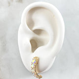 Set Linea Tupida - Topos 2cm - Anillo T8 1/2 5.5gr Circones Tornasol Nac.Esp. Oro 18K