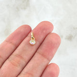 Set Piedra - Topos 1cm - Dije 1.1cm 3.2gr Circones Tornasol Nac.Esp. Oro 18K