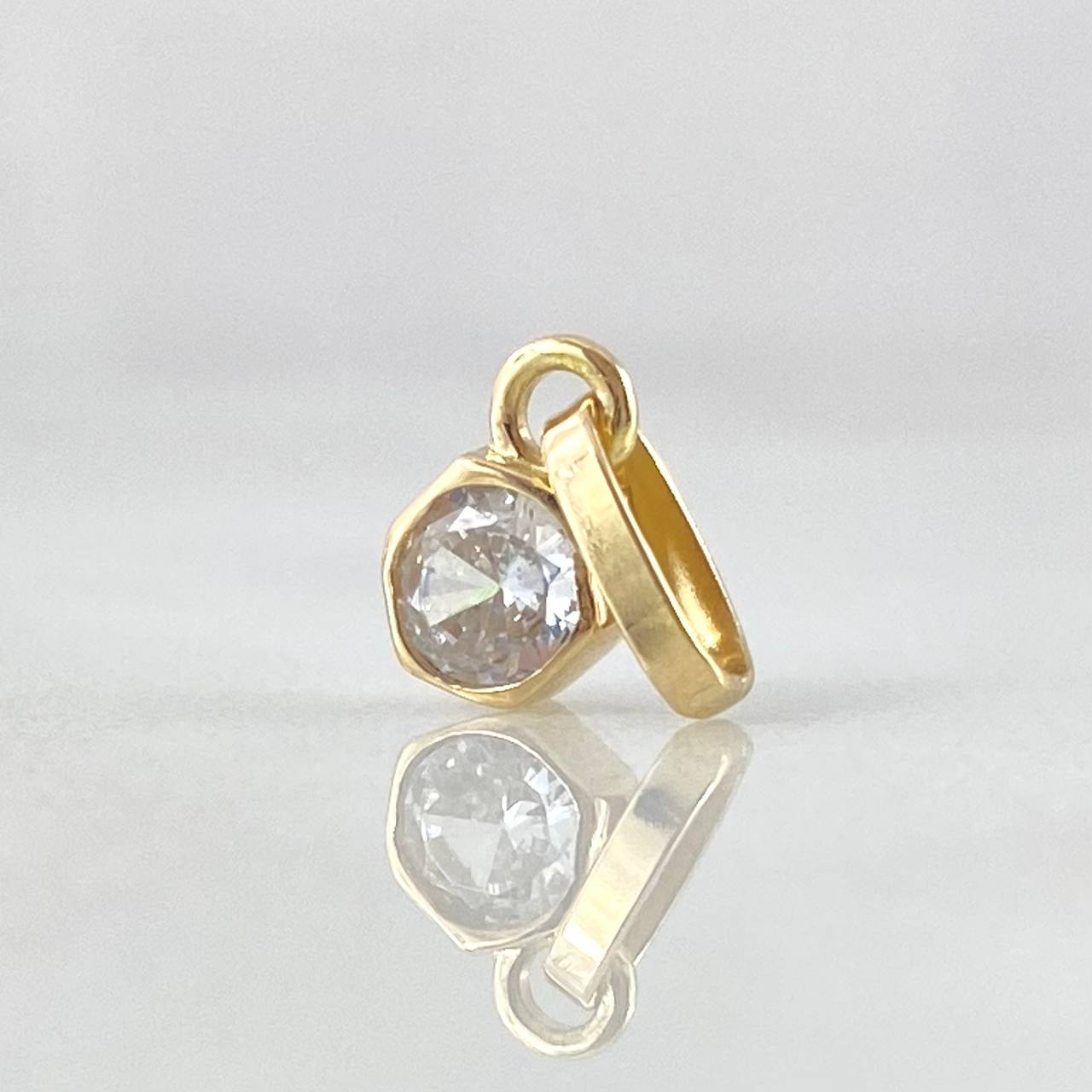 Set Linea Ascendente - Topos 1.2cm - Dije 1.3cm - Anillo T6 3/4  4.4gr Circones Blancos  Nac.Esp. Oro 18K