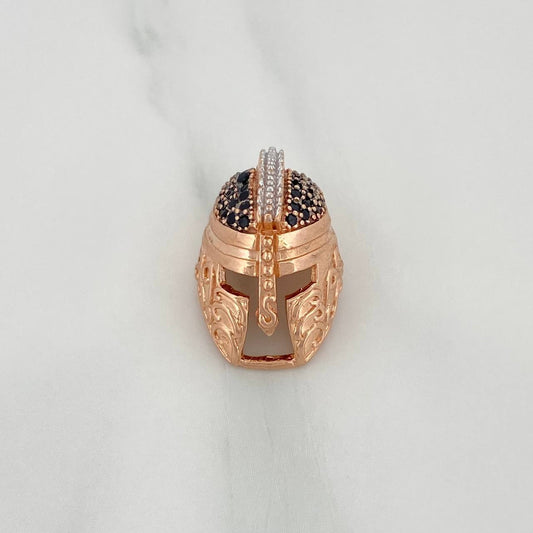 Herraje Casco Espartano 3.65gr / 1.5cm / Dos Oros Blanco Rosa 18K %