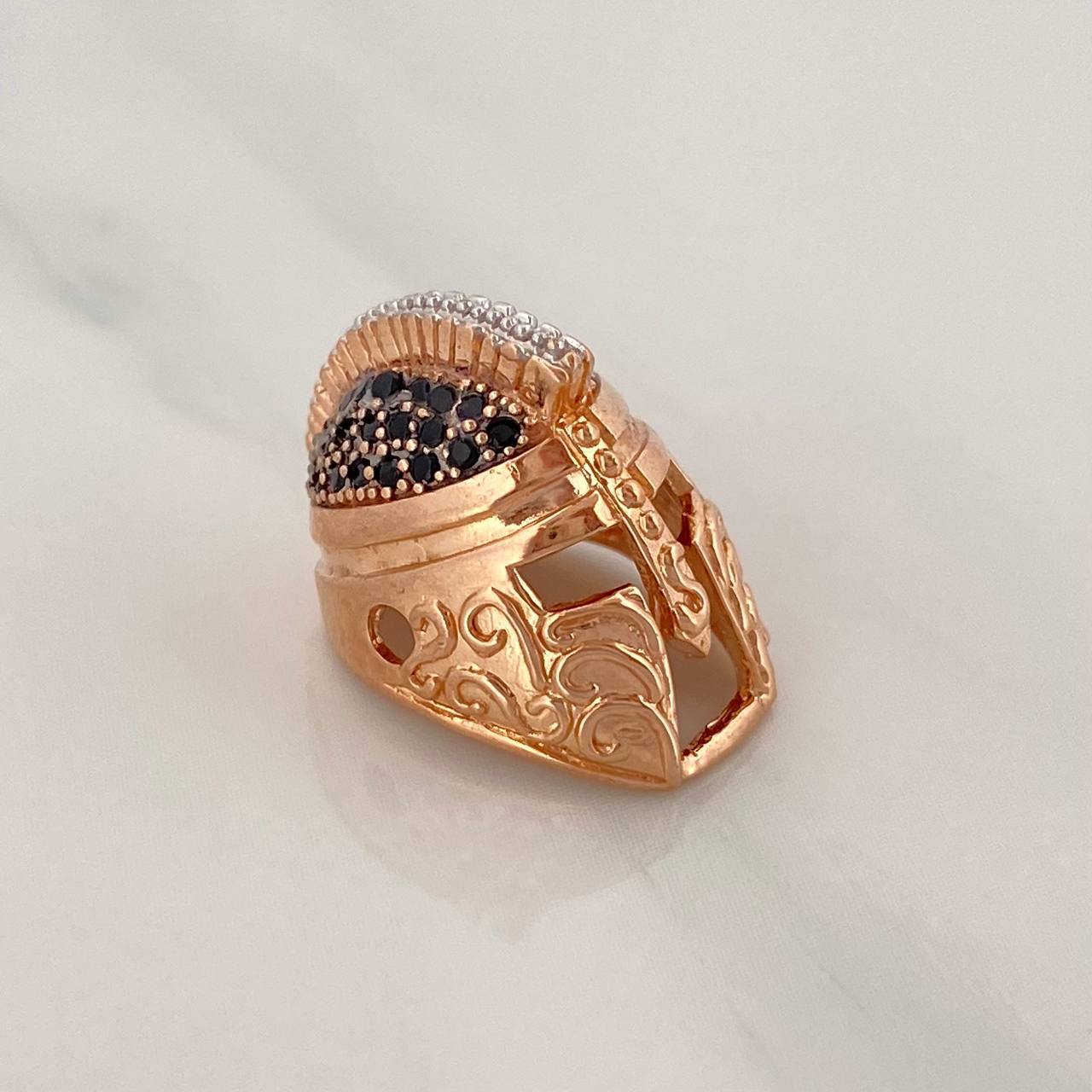 Herraje Casco Espartano 3.65gr / 1.5cm / Dos Oros Blanco Rosa 18K %