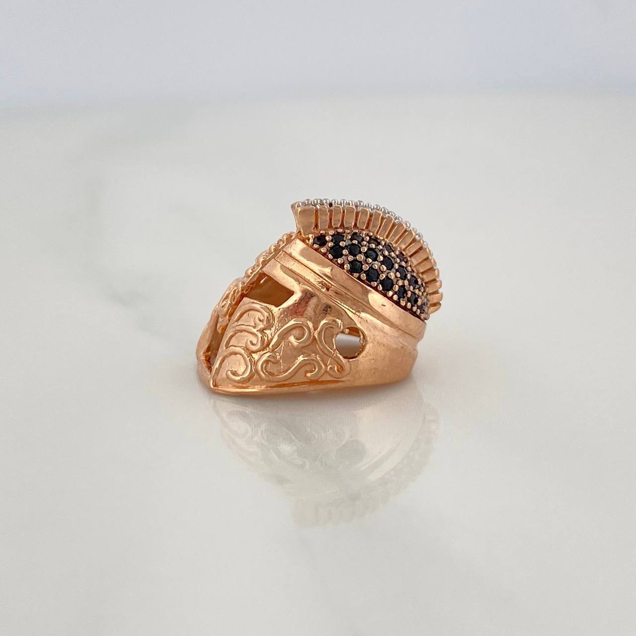 Herraje Casco Espartano 3.65gr / 1.5cm / Dos Oros Blanco Rosa 18K %