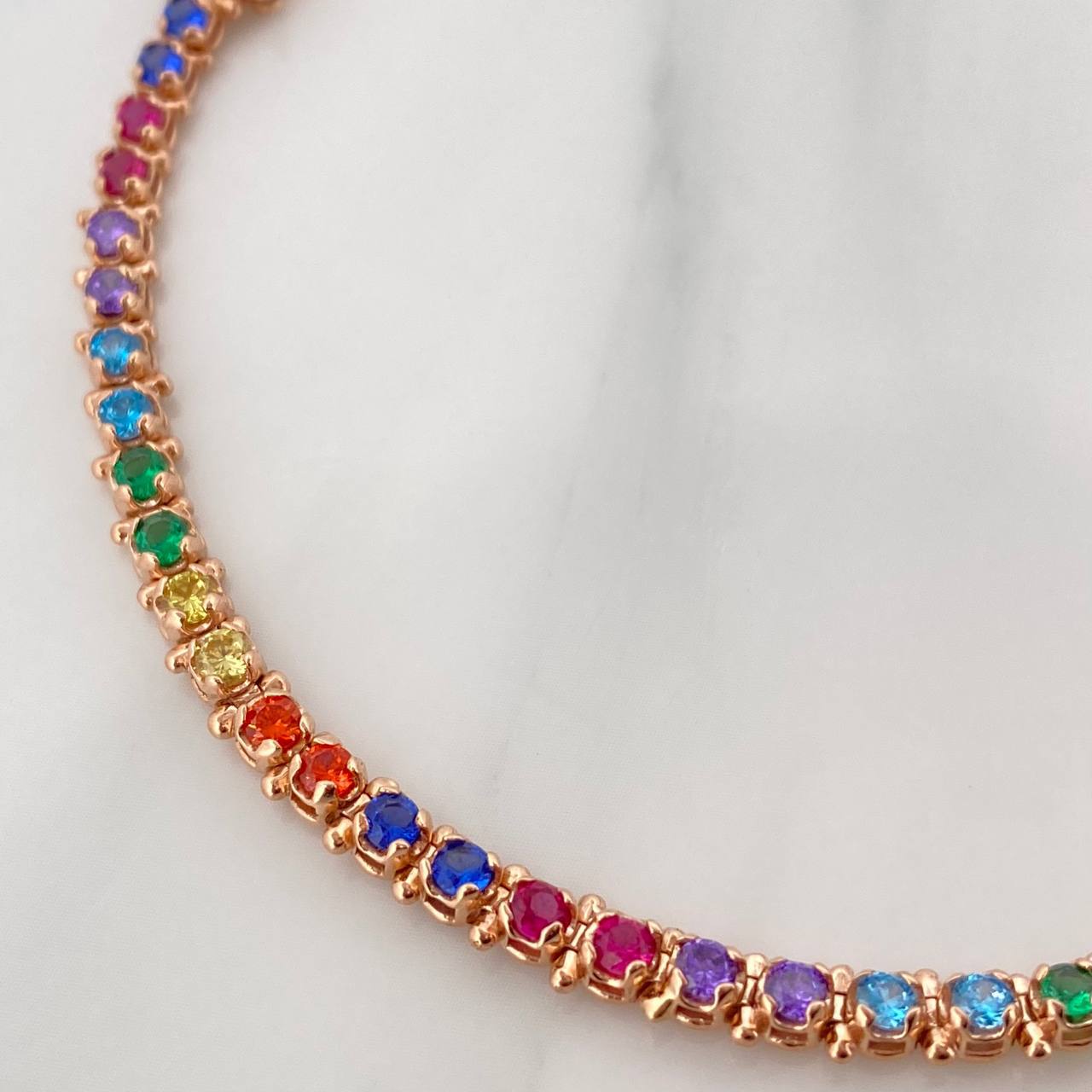 Pulso Tennis 9.55gr / 17cm / Oro Rosa 18K %
