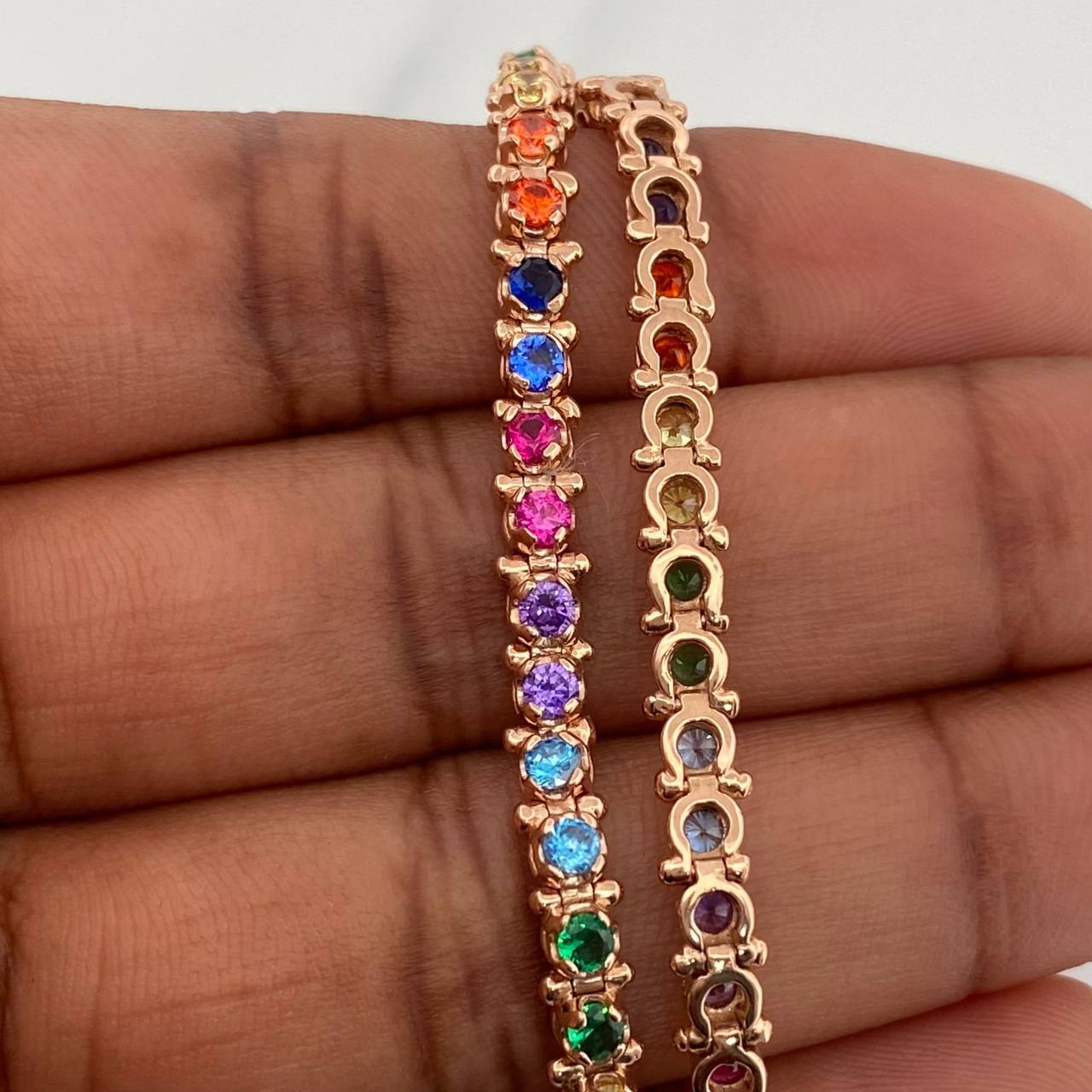 Pulso Tennis 9.55gr / 17cm / Oro Rosa 18K %