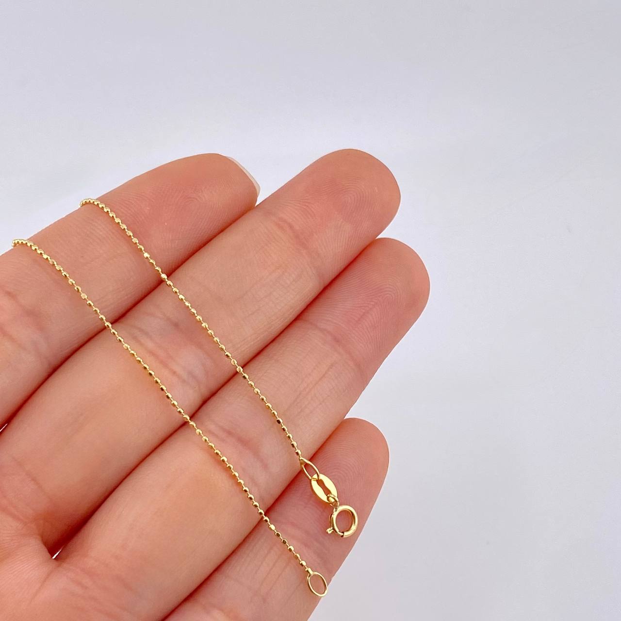 Cadena Mini Militar 1.4g / 45cm / 0.9mm Oro Amarillo 18K