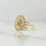 Anillo Virgen de Guadalupe Filigrana 2.4gr / T5 1/2 / Circones Blancos Verdes Fucsias Oro Amarillo 18K
