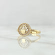 Anillo Corona RX Circulo 1.95gr / T7 3/4 / Circones Blancos Oro Amarillo 18K